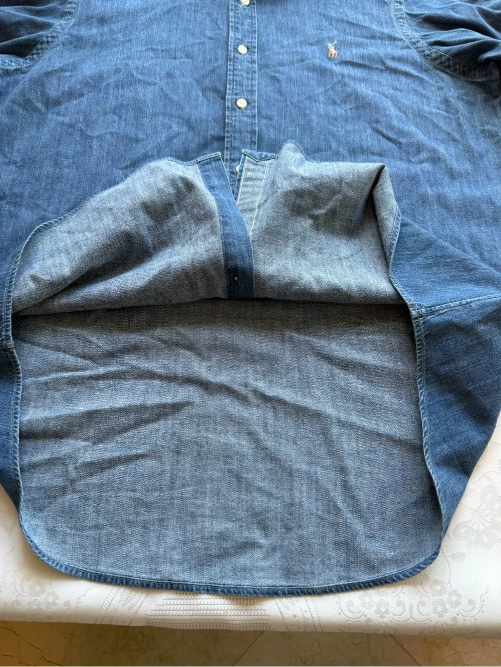 Polo by Ralph Lauren Indigo Blue Denim Jeans Button-Down Shirt Men’s Size L